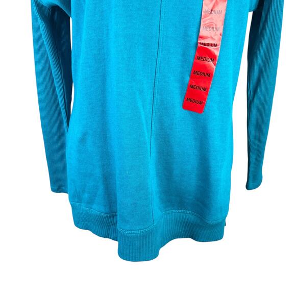 Andrew Marc NY Performance Fleece Cowl Neck Tunic Top Azure Turquoise M New - Picture 13 of 13